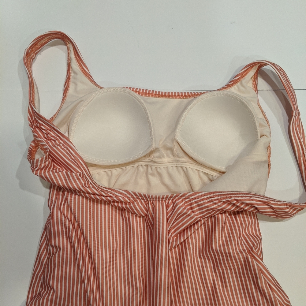 Lauren Conrad Swimsuit One Piece Striped Ruffle M - Picture 5 of 7